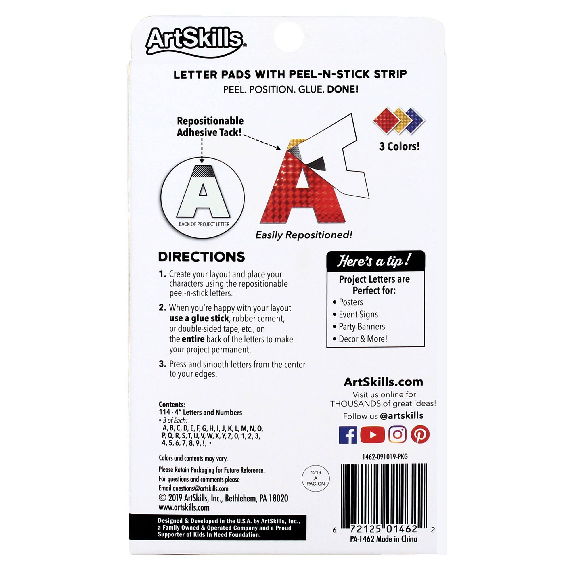 ArtSkills® 4" Holographic 114 Piece Paper Poster Letter Set